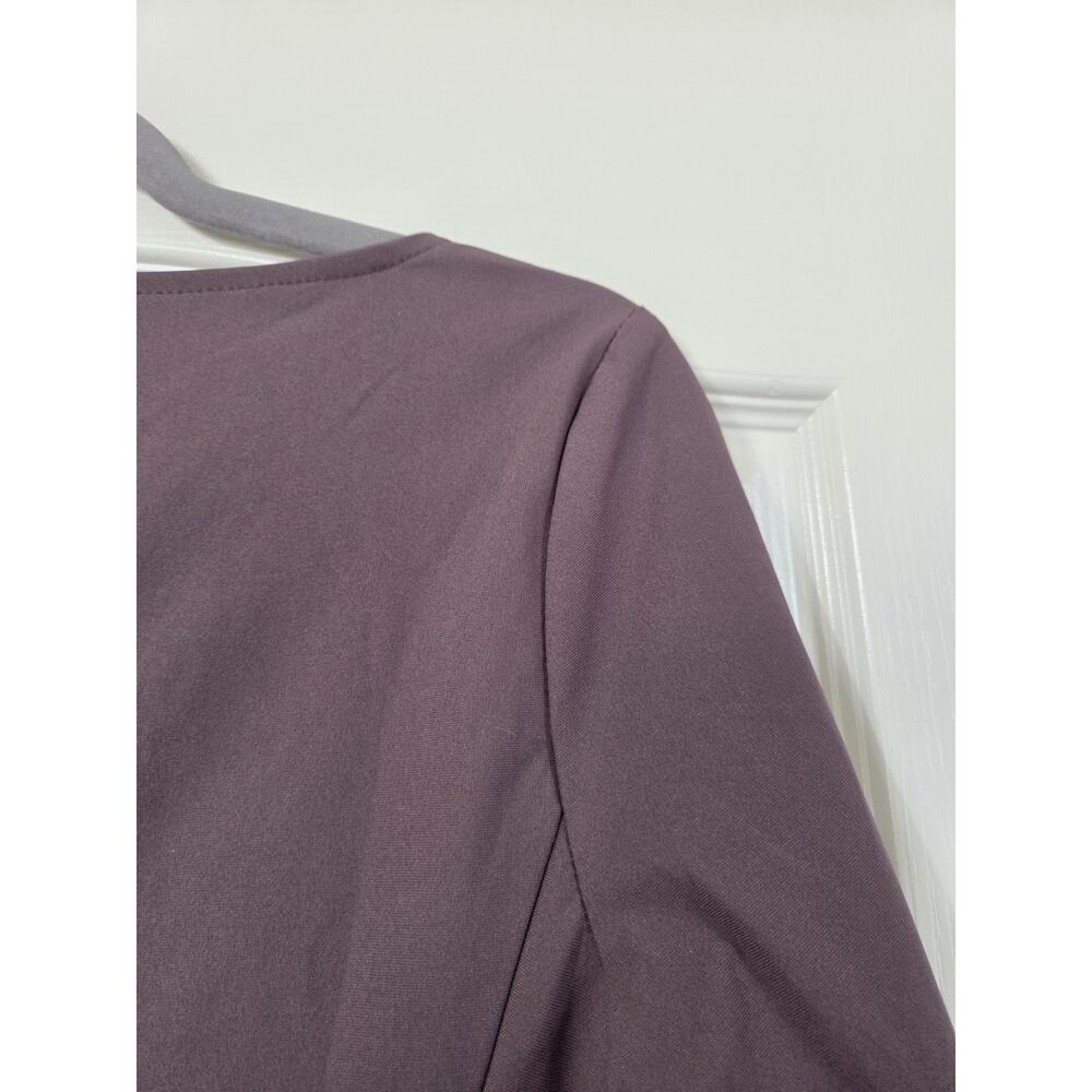 QOR Raisin Brown Asymmetrical Neckline 3/4 Sleeve Knee Length Dress NWT, Small - Picture 12 of 15